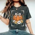 thumbnail image 2 of Floral Fall Pumpkin , Boho Pumpkin Coquette , Vintage Autumn Shirt Design, Retro Halloween Flowers , Pumpkin Spice T-shirt, 2 of 6