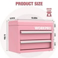 thumbnail image 5 of WORKPRO Mini Metal Tool Box, Cold Rolled Steel, 2 Drawers with Magnetic Tabs, PVC Liners, PP Feet Pads, Macaron, 10.8 x 5.9 x 8.2 in, 5 of 8
