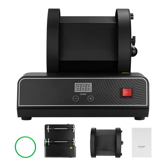 KFFKFF 17 lbs Rock Tumbler Kit, Dual-Speed Stone Polishing Kit with 240-Hour Timer, Belt-Driven Brushless Motor for Rock Polishing, Suitable for Adults and Kids