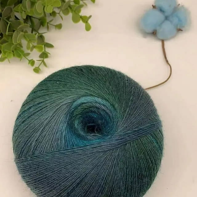 Segmental Dyed Rainbow Hand Knitted Thread 200g 1600m Long Invincible Magic Ball Wool Crochet Thread Rainbow Magic Ball