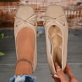 thumbnail image 5 of Womens Square Toe Ballet Flats - Slip On Comfortable Casual Shoes for Women with Bow, Everyday Flats in Khaki,Size 7.5, 5 of 9