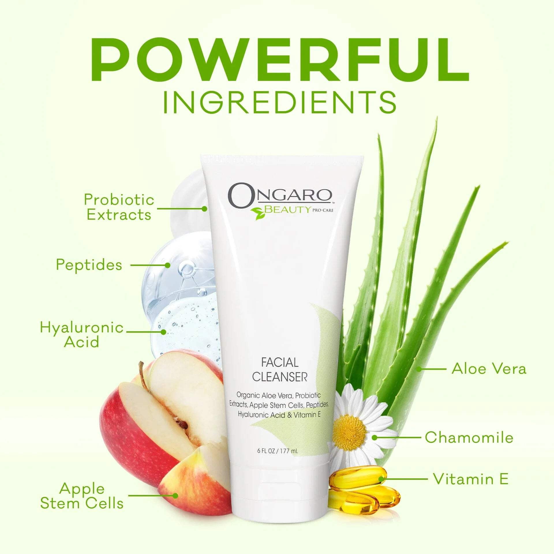 Ongaro Beauty Facial Cleanser, Hydrating Face Wash for Sensitive, Dry, Oily Skin