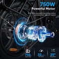 thumbnail image 3 of SAMEBIKE Foldable Electric Bike for Adults, 20"*3 Fat Tire Ebike with 750W Peak Motor, 20 MPH Max Speed, 36V13AH Removable Battery, Up to 55 Miles Range, Front Suspension Step-Thru E Bike, 3 of 12