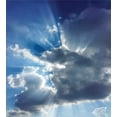 thumbnail image 3 of Landscape Duvet Cover Set, Sunshine Sun Rays Breaking Through Huge Dark Clouds View Landscape Picture, Decorative 2 Piece Bedding Set with 1 Pillow Shams, Twin Size, Grey Blue, by Ambesonne, 3 of 3