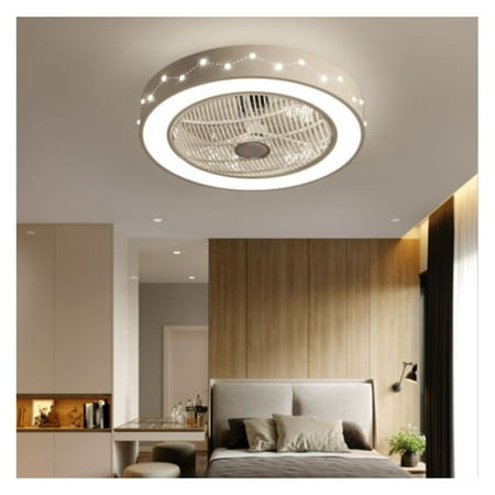 

ChicCrest 22inch Modern LED Invisible Ceiling Fan Light Bladeless Chandelier Lamp W/
