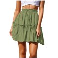thumbnail image 1 of Moda mujer sólido Casual vendaje fruncido volantes cintura elástica faldas Wmkox8yi FGJ2027, 1 of 9