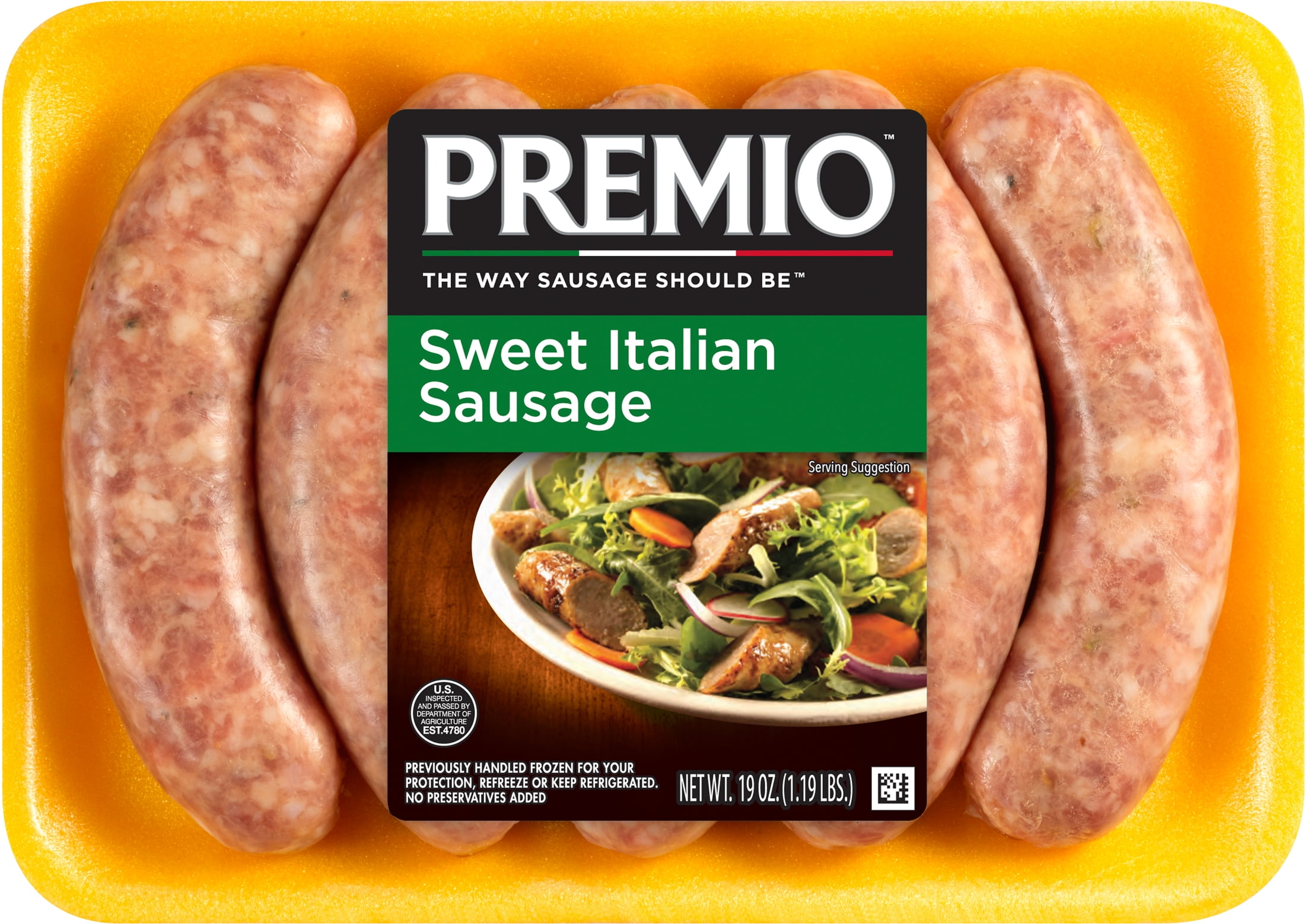 Premio Foods Sweet Italian Pork Sausage Links, 19 oz, 5 Count (Fresh
