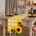 thumbnail image 2 of Table Runners 90 Inches Long Dress Scarves, Spring Sunflowers Farmhouse Coffee/Dining/Kitchen Table Runner for Living Room, Yellow White Plaid Farmhouse Rustic 13x90 Inch, 2 of 9