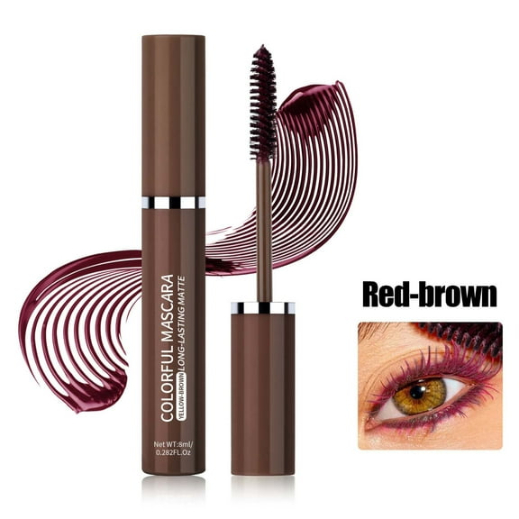 Waterproof Color Mascara, Long Lasting Eyelash Enhancer, Non Smudging Christmas Stage Makeup, Dense Curling Brush for Defined Lash Volume