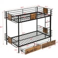 thumbnail image 6 of Miekor Furniture Twin XL over Twin XL Metal Bunk Bed with MDF Board Guardrail and Two Storage Drawers,Black 23AAB, 6 of 9
