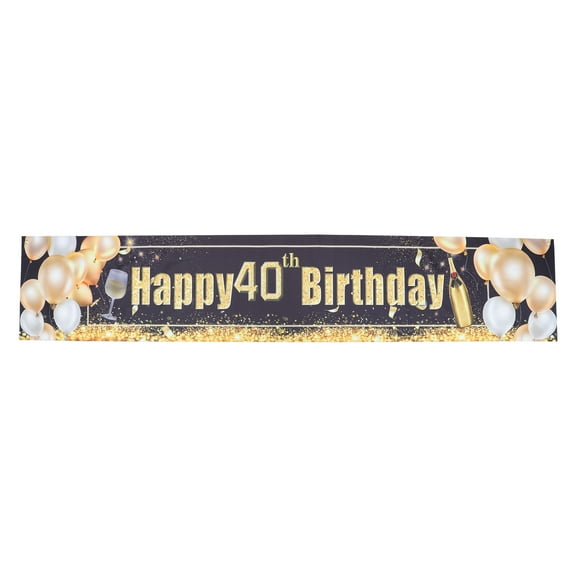 CIMAXIC Birthday Party Banner Black Wall Decoration Hanging Flag for Home Party Atmosphere