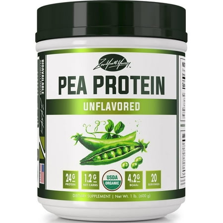 ZYY Pea Protein Powder - Organic Vegan Plant-Based, Unflavored & Unsweetened, Hydrolyzed for Easy Digestion, Keto, Low Carb, Dairy Free, Non-GMO, with BCAA