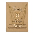 thumbnail image 1 of Twelve Constellations Gold Clavicle Necklace Set with Paper Card for Women Friendship Pendant, 1 of 3