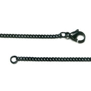 Black Titanium 2MM Curb Link Necklace Chain 18