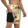 thumbnail image 2 of Sigee Watercolor Bee Honey Honeycomb Bee Print Mens Swim Trunks with Compression Liner Quick Dry Swim Stretch Beach Shorts with Pockets,S-3XL, 2 of 7