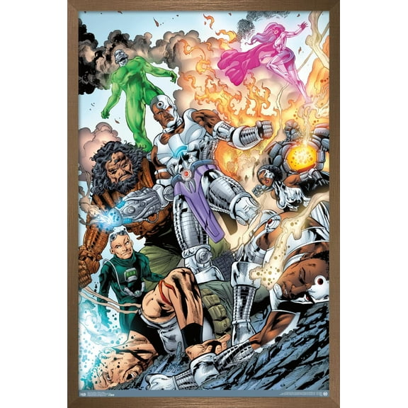 DC Comics - Cyborg - Group Wall Poster, 22.375" x 34", Framed