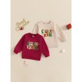 thumbnail image 3 of Kids Toddler Girls Boys Sweatshirt, 6 12 18 24 Months 2T 3T 4T 5T 6T 7T 8T 9T 10T 11T Long Sleeve Crew Neck Embroidery Letters Gingerbread Man Hoodie Pullover Christmas Costume for Boys Girls, 3 of 9