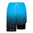 thumbnail image 4 of MELDVDIB Mens Swim Trunks with Compresssion Liner Elastic Waist Drawstring Hawaiian Board Shorts Bathing Suit Swimwear Shorts Summer Casual Beach Shorts with Pockets Blue XL, 4 of 6