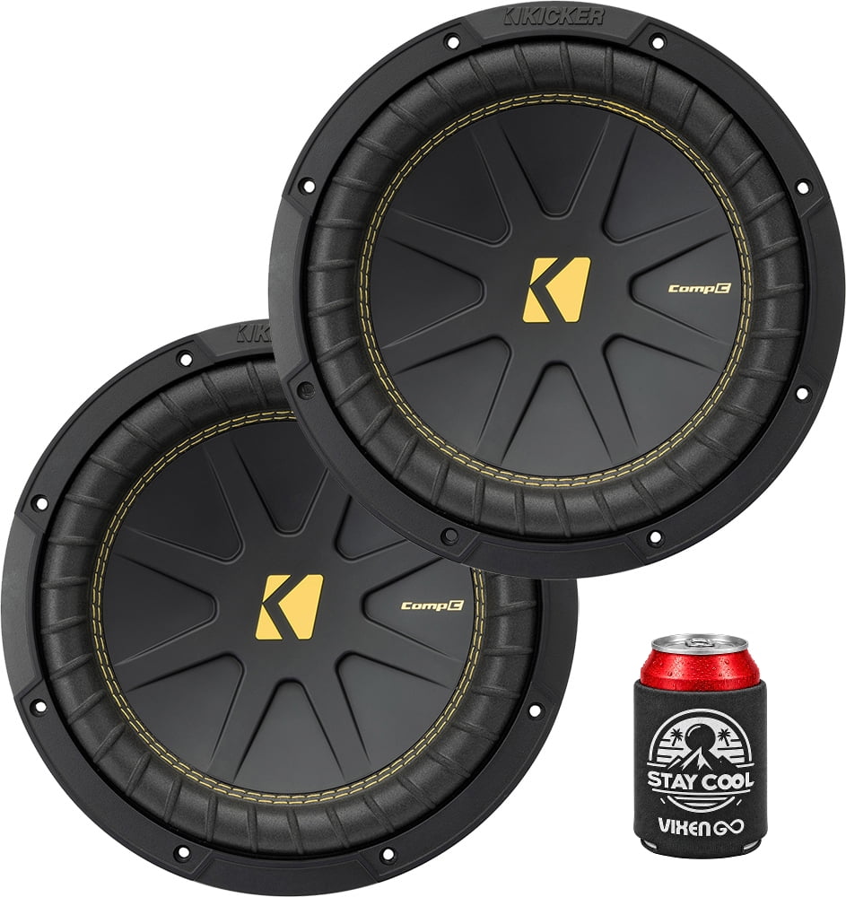 Kicker CVR10 CompVR 10-Inch (250mm) Subwoofer, 4-Ohm DVC Bundle
