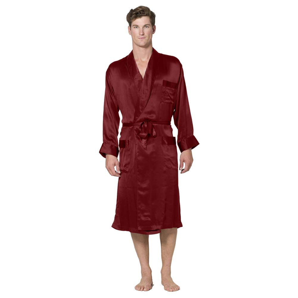 mens bathrobe silk