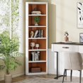 thumbnail image 3 of Tribesigns 7-Tier Corner Shelf, 70.87" Tall Corner Bookshelf, Modern White Corner Bookcase, Wood Display Shelf, 3 of 5