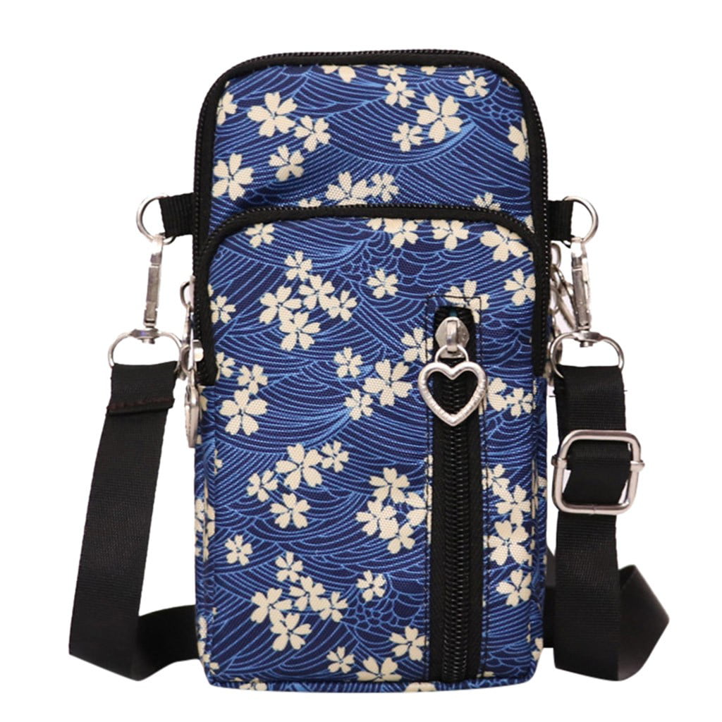 Fashion Women Neutral Waterproof Nylon Zipper Cartoon Students Outdoor Sports Arm Bag Phone Bag Shopping Shoulder Bag 