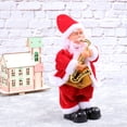 thumbnail image 4 of Muñeco de juguete navideño de Papá Noel que baila y canta, funciona con pilas, figura musical en movimiento, decoración navideña (saxofón), 4 of 7