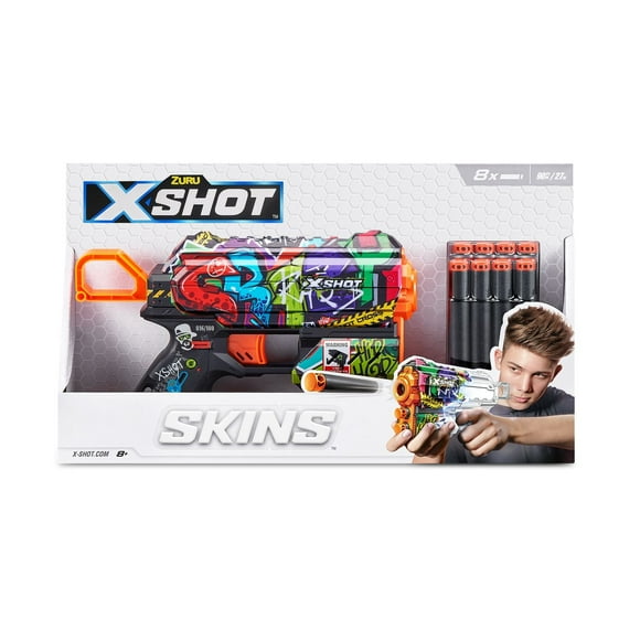 Pistolet à fléchettes X-Shot Skins Flux (8 fléchettes)
