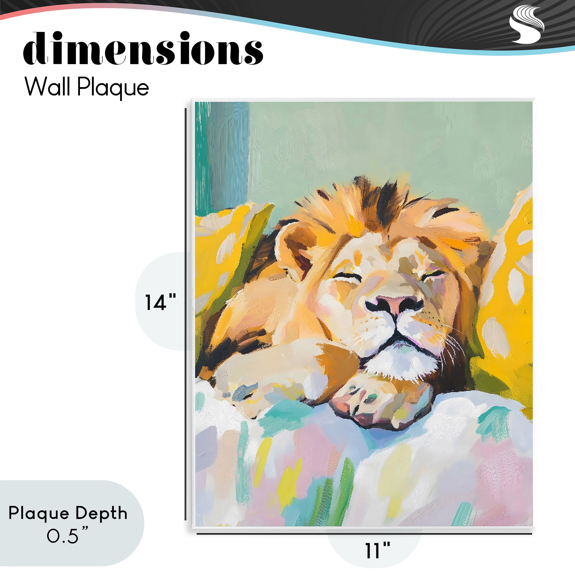 Stupell Industries Sleeping Lion on Pastel Pillows Wall Plaque Art, design by The Prints Vibe