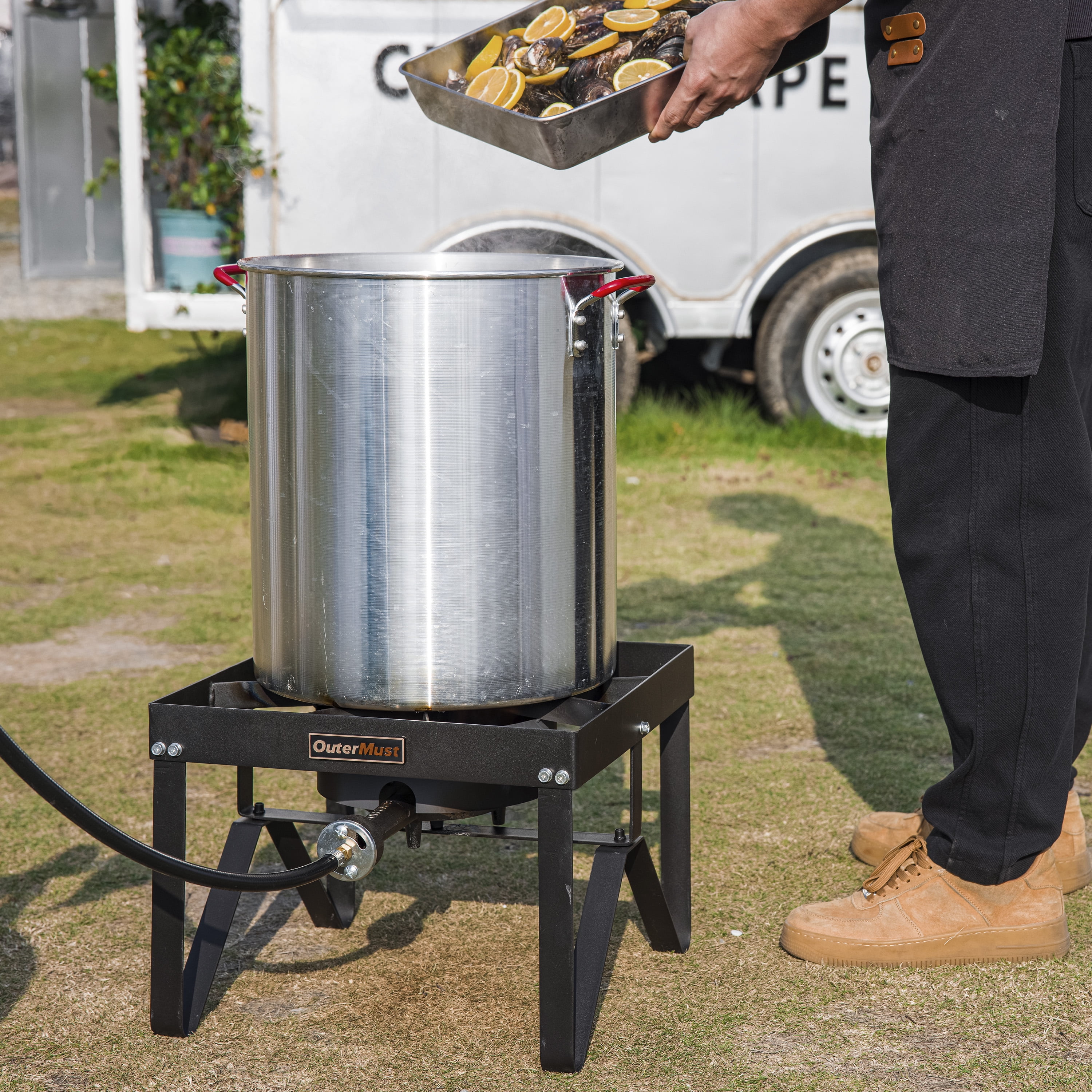 OuterMust Propane Outdoor Cooking Stove 85000 BTU with 10 PSI Regulator for Outdoor Frying Turkey Frying Cooking