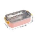 thumbnail image 3 of Lunch Box 700ml Plastic 480ml Stainless Steel Bento Container Leak Proof Food Storage Divided Compartments Picnic Box, 3 of 5