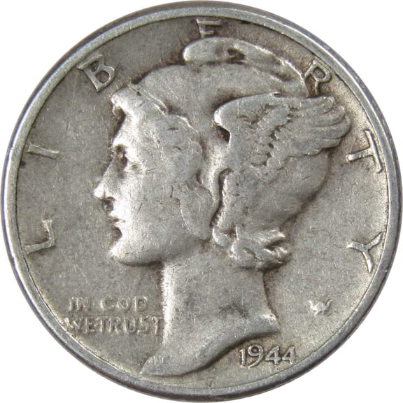 1944 Mercury Dime VF Very Fine 90% Silver 10c US Coin Collectible
