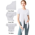 thumbnail image 2 of SAYFUT Women's Summer Crop Top Basic Short Sleeve Twist Front Tee T-Shirt Round Neck Ladies Casual T-Shirt Blouse Solid Color Tie Knot Tops,up to Size -XL Black/White, 2 of 8