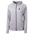 thumbnail image 2 of Women's Cutter & Buck Gray Washington State Cougars Adapt Eco Knit Hybrid Recycled Full-Zip Hoodie, 2 of 3