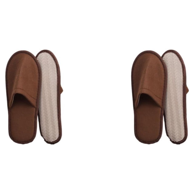 Sonducket 10 pares de zapatillas de hotel desechables de lana Coral para hombres y mujeres, zapatos gruesos antideslizantes para viajes de Marrón 2 2piezas