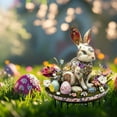 thumbnail image 5 of Goattoy Acrylic Easter Bunny Eggs Yard Decor - Cute Rabbit with Easter Egg, Outdoor Spring Garden Decorations for Lawn or Home, Ground Inserted,Walmart Sales Clearance!, 5 of 6