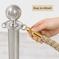 thumbnail image 5 of ABPETE Stanchion Rope, 1.5m/5Ft Barrier Rope Twisted Post Ropes with Snap Hooks for Posts Stands Queue Divider Crowd Control of Hotel, Golden Hook, Champagne Gold Rope, 5 of 7