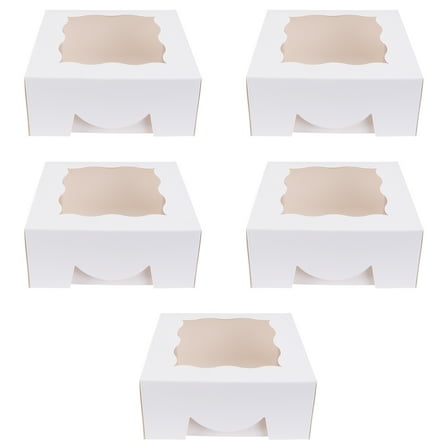 MOKKHNB Cake Packing Boxes White 5Pack 6.0x5.9in