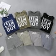 thumbnail image 2 of Douhoow Baby Boys Letter Printed Sleeveless Tops Stripe Short Set Summer Infant Boys Outfits, 2 of 6