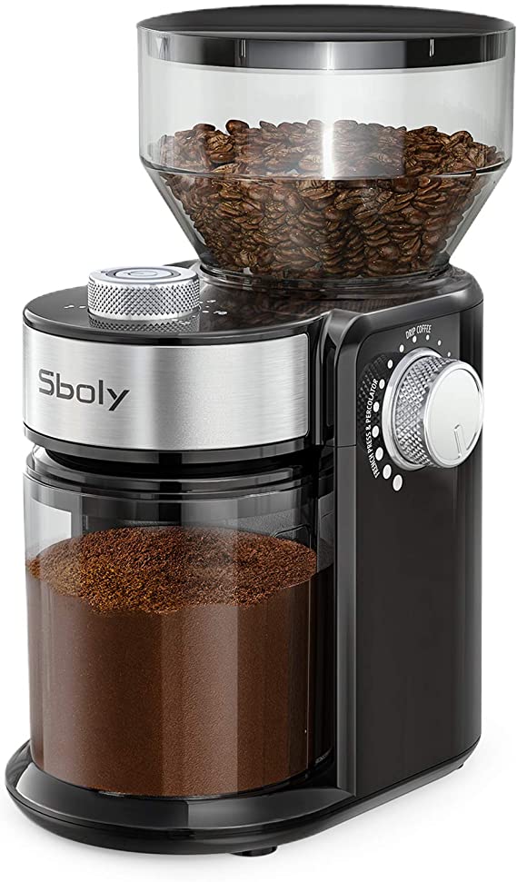 French Press and Percolator Coffee Drip Coffee Cleaning Brush Included Electric Burr Coffee Grinder,Precise Grind Settings Burr Coffee Bean Grinder,2-14 Cup for Espresso