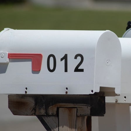 HONMEET 6 Sheets Black Self Adhesive Reflective Address Numbers PVC for Enhanced Visibility and Outdoor Use