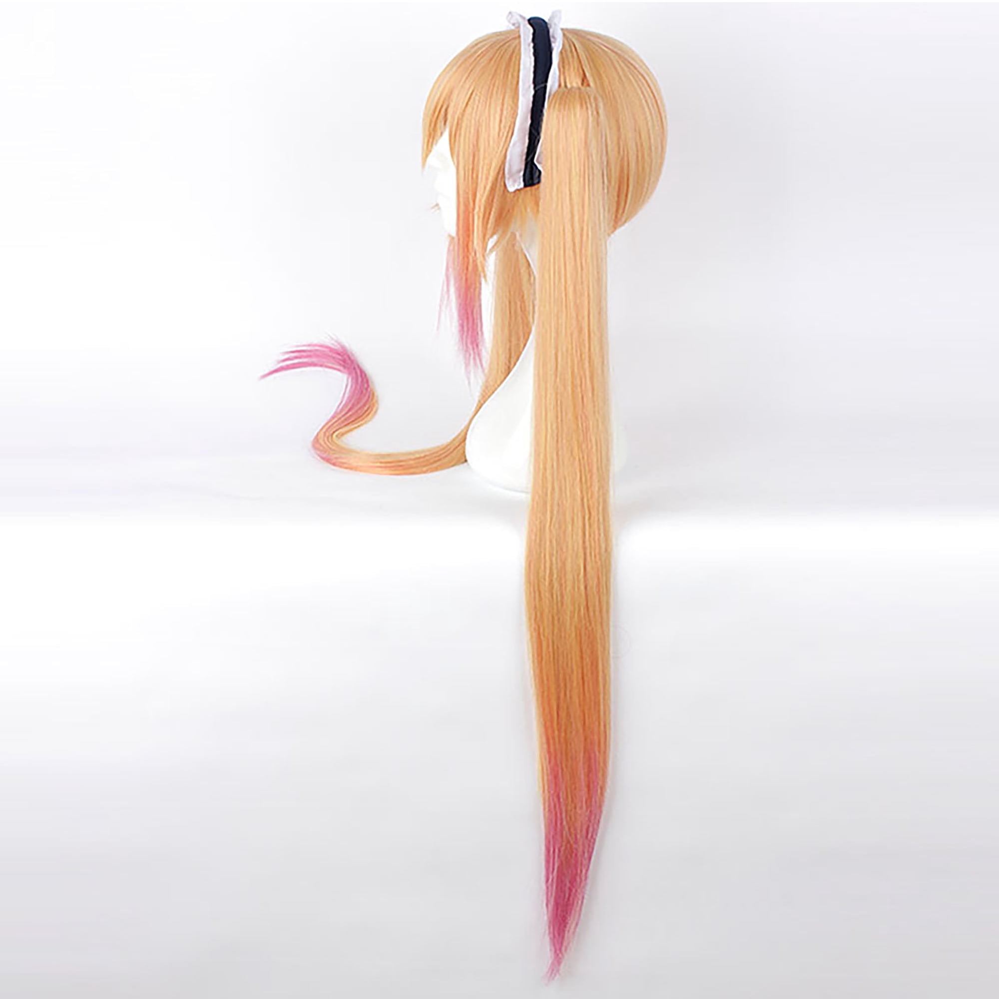 Unique Bargains Wigs for Women 39" Blonde Pink Wigs with Wig Cap