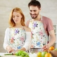 thumbnail image 3 of Pioneer Flower Floral Print Pattern Apron-Garden Aprons for Women with Pockets-Cotton Linen Waterproof Kitchen Cooking Gardening Aprons Adjustable for Kitchen,Cooking,BBQ and Salon 33x27 Inch, 3 of 7