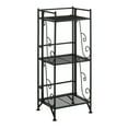 thumbnail image 3 of Convenience Concepts Xtra Storage 3 Tier Folding Metal Shelf with Scroll Design, Black, 3 of 9
