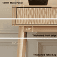thumbnail image 4 of Console Table with Solid Wood Legs, Boho Modern Entryway Table with Storage Drawers, Fluted Narrow Sofa Table for Hallway,Living Room, Light Oak, 4 of 8