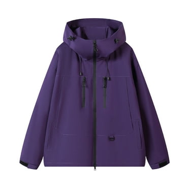 Maean Women Plus Size Windbreaker Zip up Hoodie Waterproof Windproof Hiking Athletic Jackets S-3XL