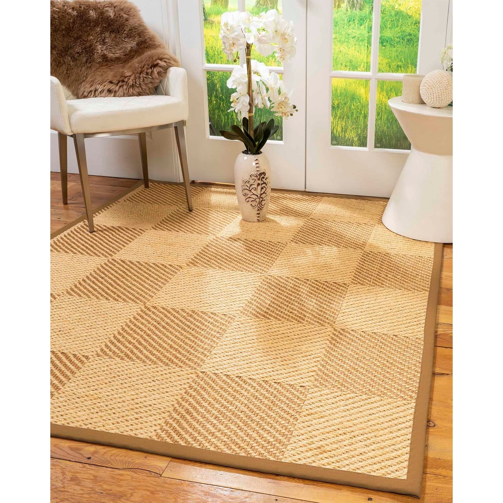 Natural Area Rugs 100, Natural Fiber Handmade Osaka, Bronze/Gold Sisal