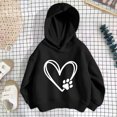 thumbnail image 4 of Ohufall 1-10 Years Kids Girls Sweatshirts Hooded Heart Print Long Sleeve Top Casual Loose Comfy Fashion Sweatshirt, 4 of 6