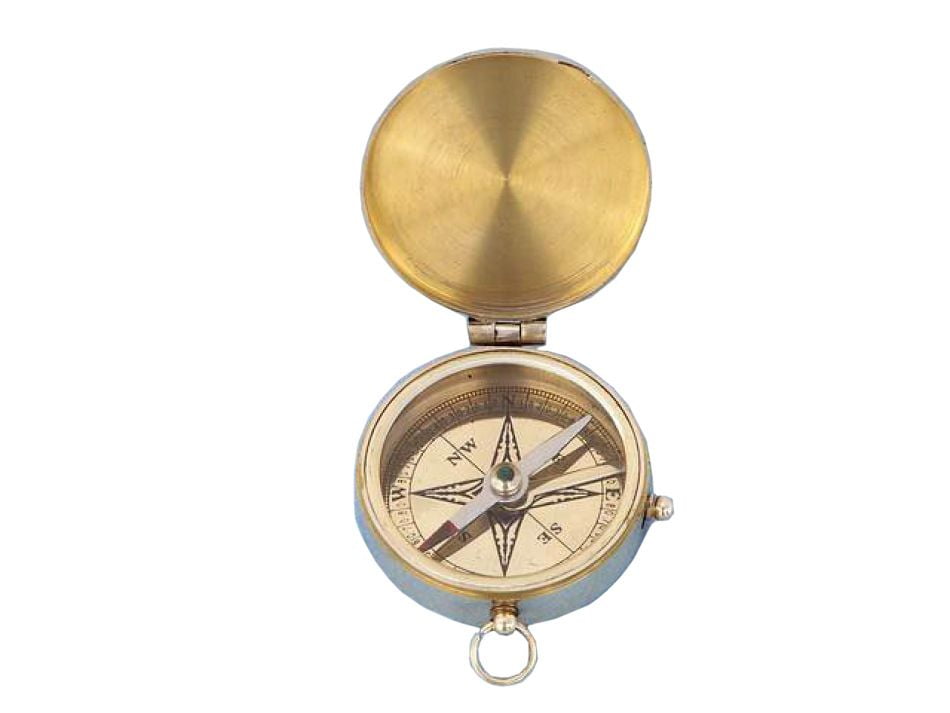 1-3/4 Antiqued Solid Brass Sundial Compass