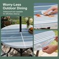 thumbnail image 5 of Round Outdoor Tablecloth with Umbrella Hole and Zipper, Blue Ombre Stripe Tablecloth with Elastic Waterproof, Farmhouse Striped Gradient Patio Table Covers for 45" - 54" Picnic Pool Tables, 5 of 9